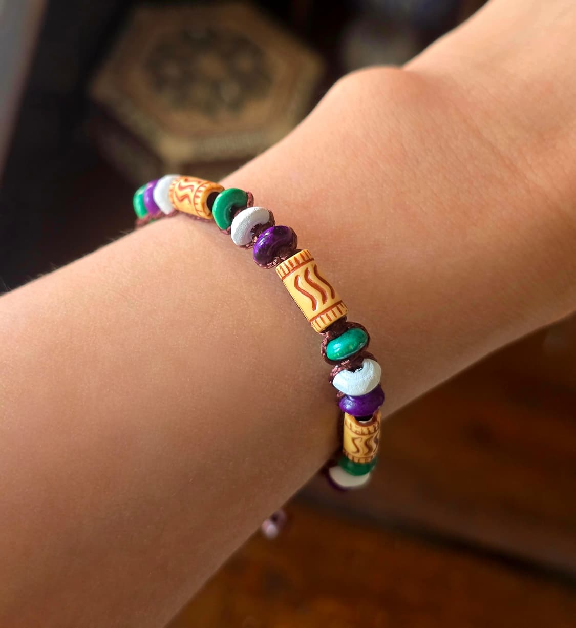 보헤미안 마크라메 비즈 매듭 팔찌 상품이미지4