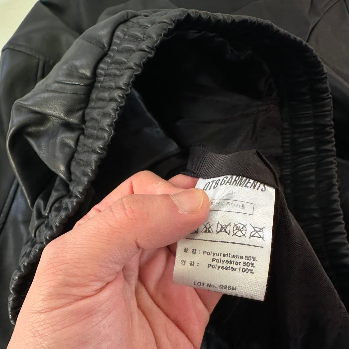 L QT8 가먼츠 블랙 레더자켓 상품이미지6