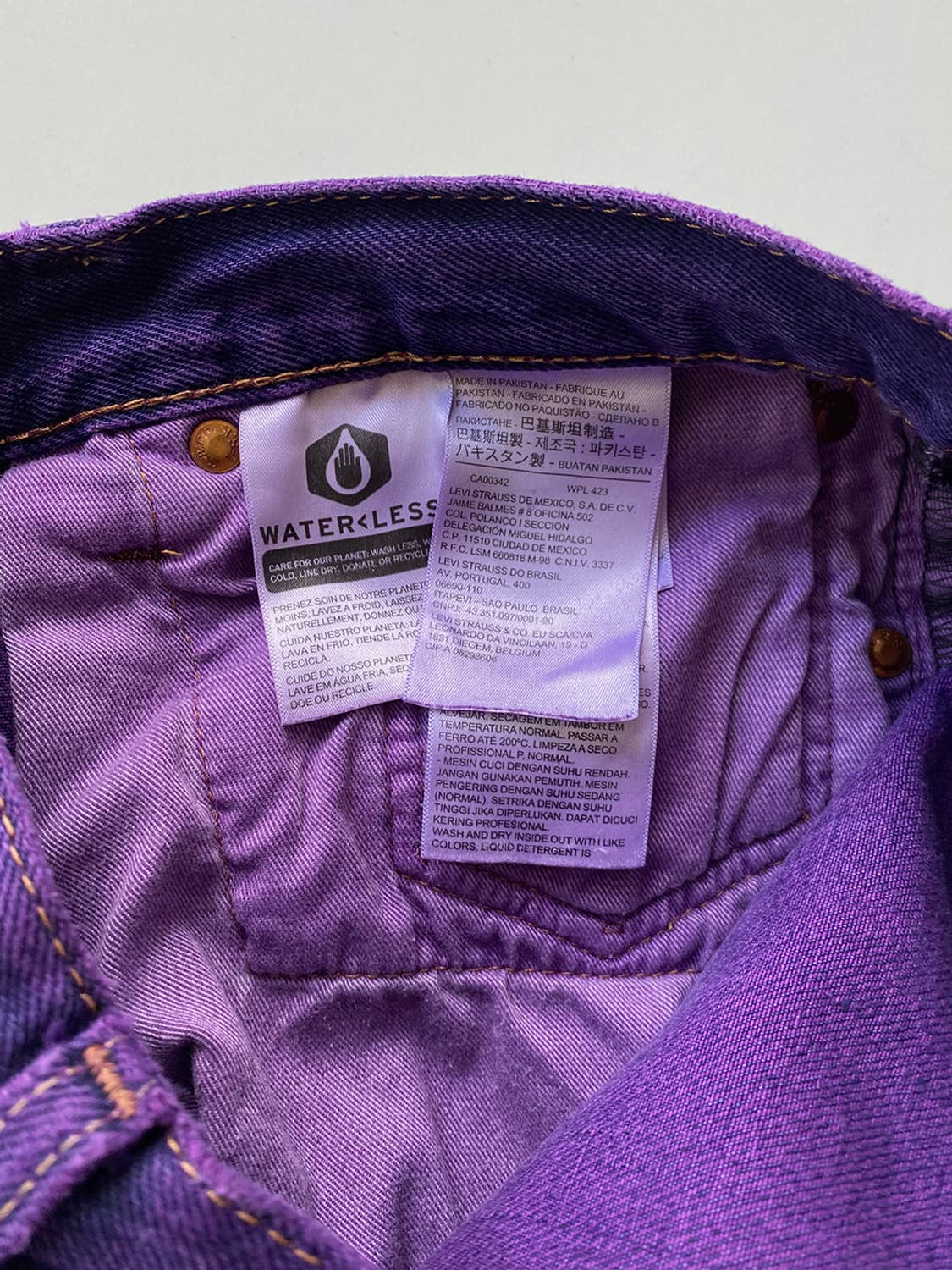 리바이스 501 다잉 페인팅 퍼플 데님 팬츠 상품이미지10