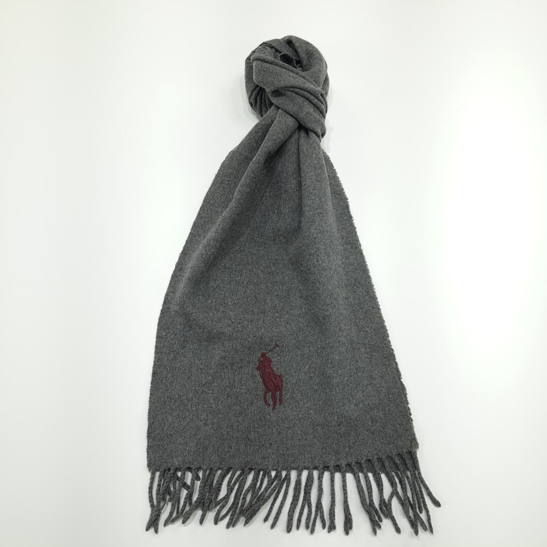 MX212 폴로 랄프로렌 그레이 빅포니 램스울 목도리 머플러 상품이미지1
