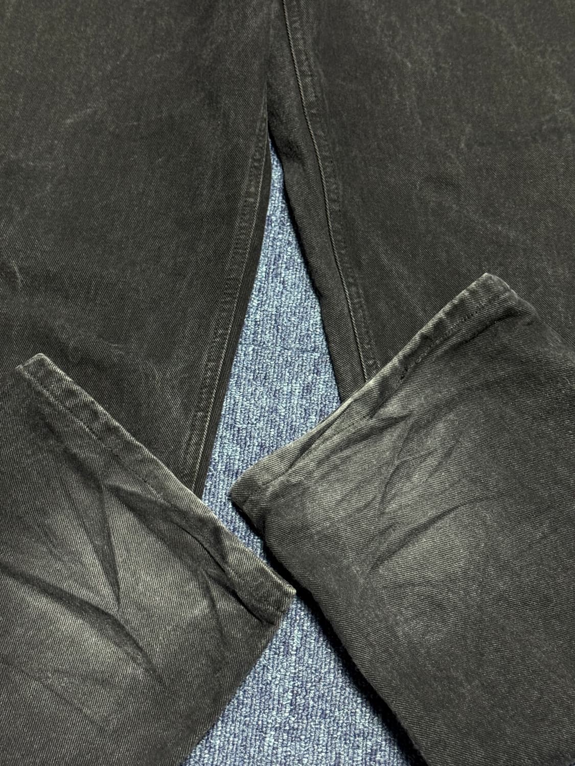 [L] 비에스래빗 카펜터 루즈핏 데님 팬츠 블랙 상품이미지4