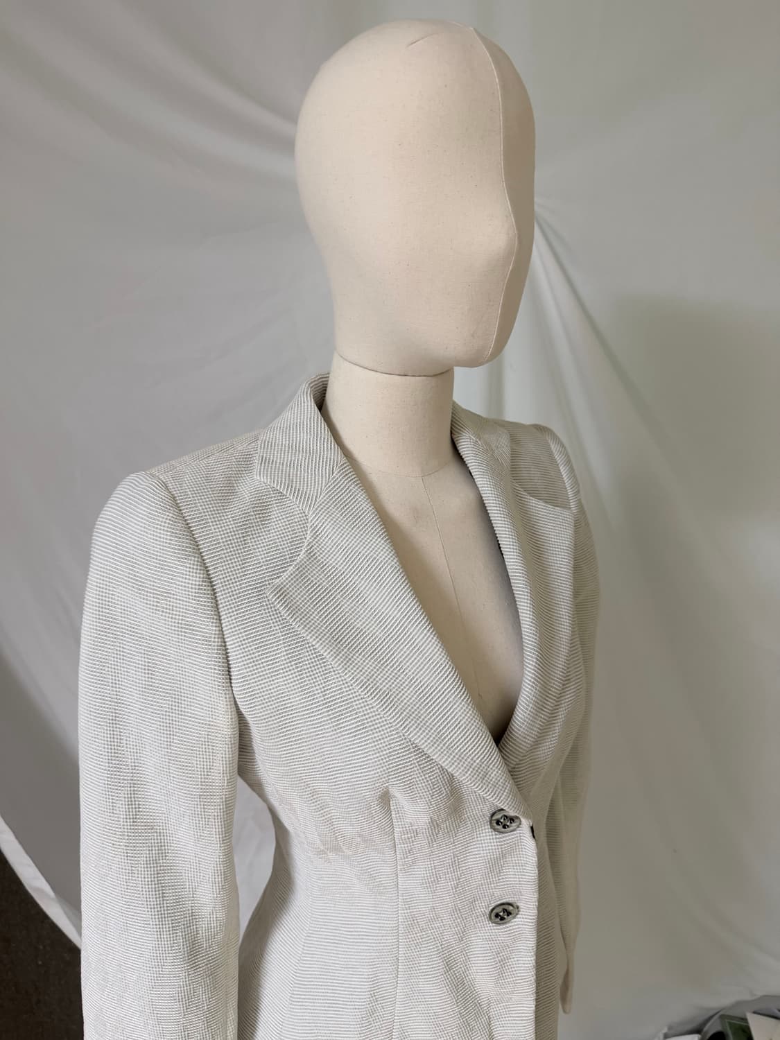 유니크한 아이보리 슬림핏 자켓 36 상품이미지2