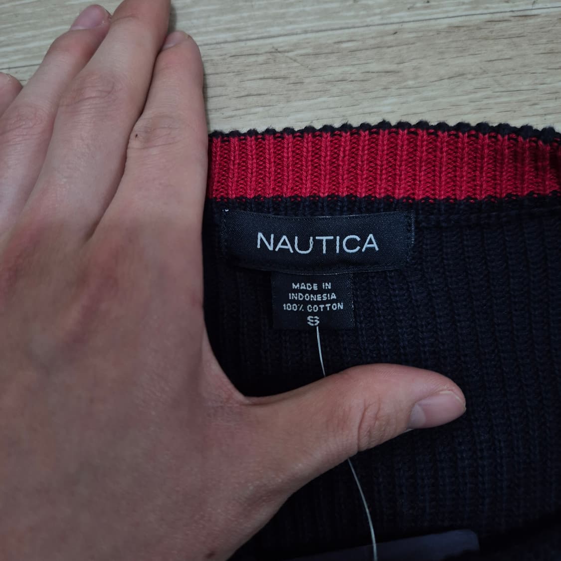 노티카 로고 라인 라운드 니트 S(90) 상품이미지6