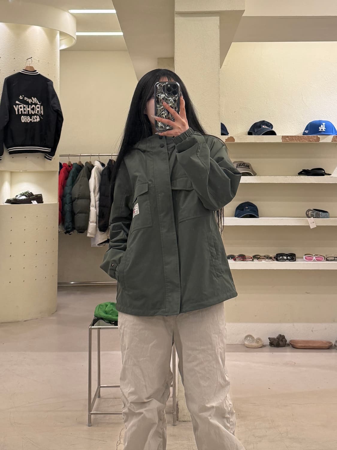 타미힐피거 후드 바람막이 자켓 카키 U1063 상품이미지1