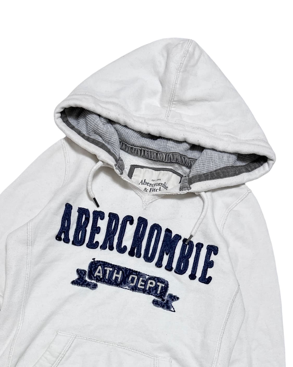 아베크롬비 로고 흰색 후드티 상품이미지3