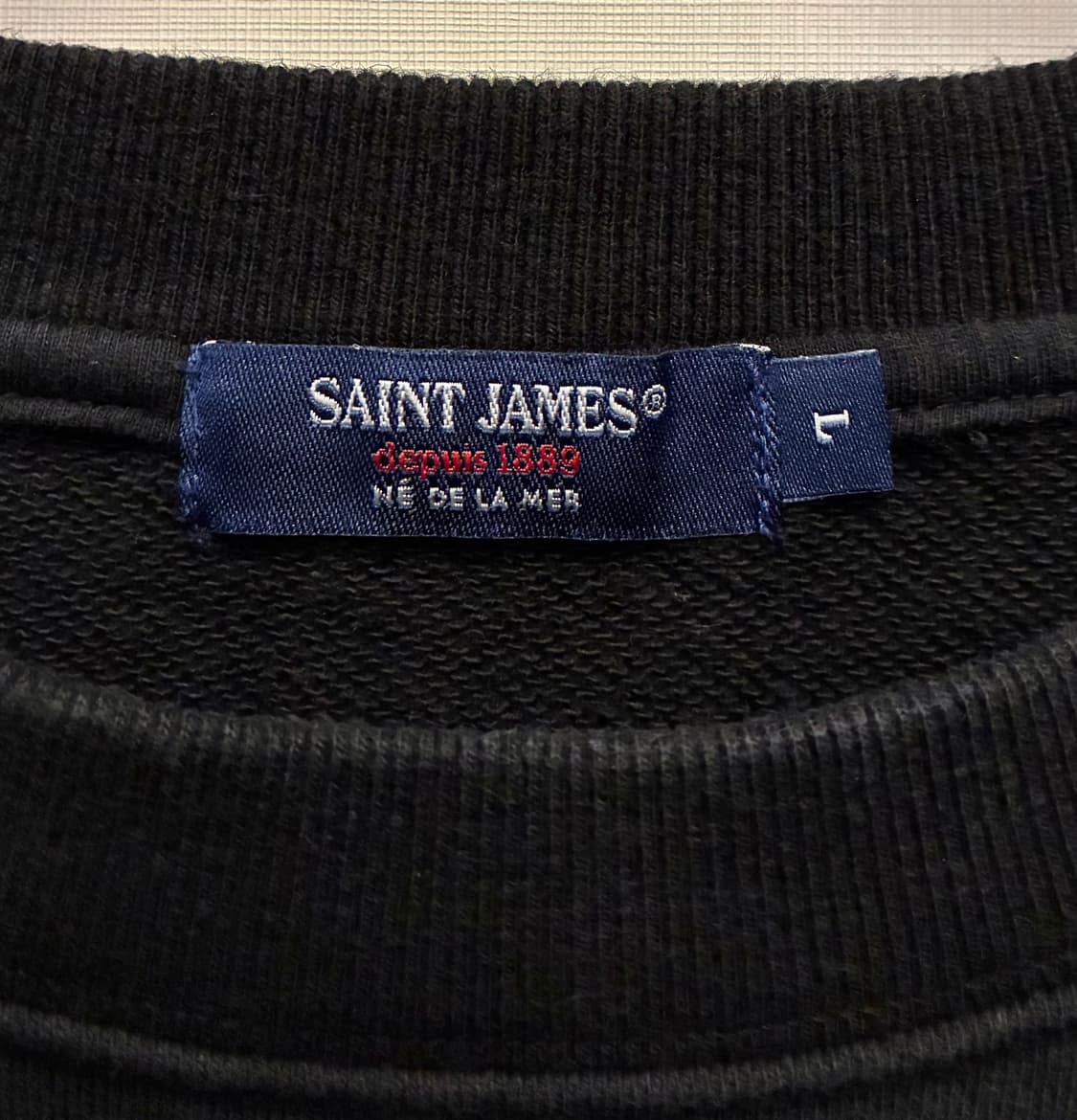 (L)세인트제임스 봉봉 엘보패치 맨투맨 스웻셔츠 블랙 상품이미지9