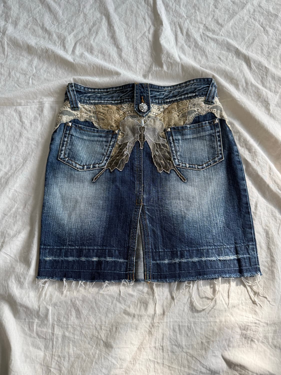 버터플라이 자수 y2k 페어리 데님 스커트 상품이미지1