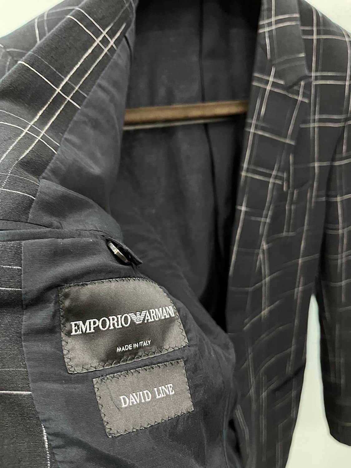 95) 엠포리오알마니 블랙 체크자켓  상품이미지9