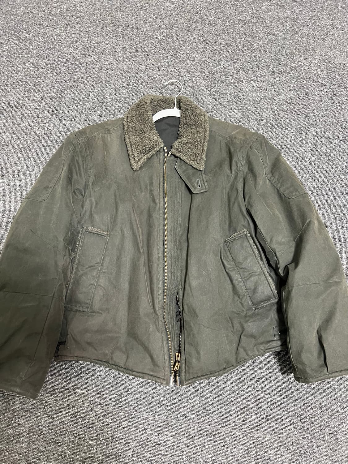 쿠어 왁스드 코튼 워싱 데크 봄버 (다크그레이시그린) S 상품이미지5