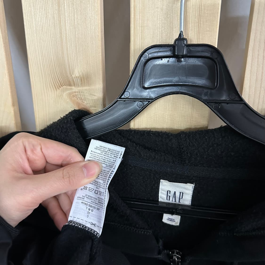 (L) GAP 갭 블랙 후드집업 상품이미지4