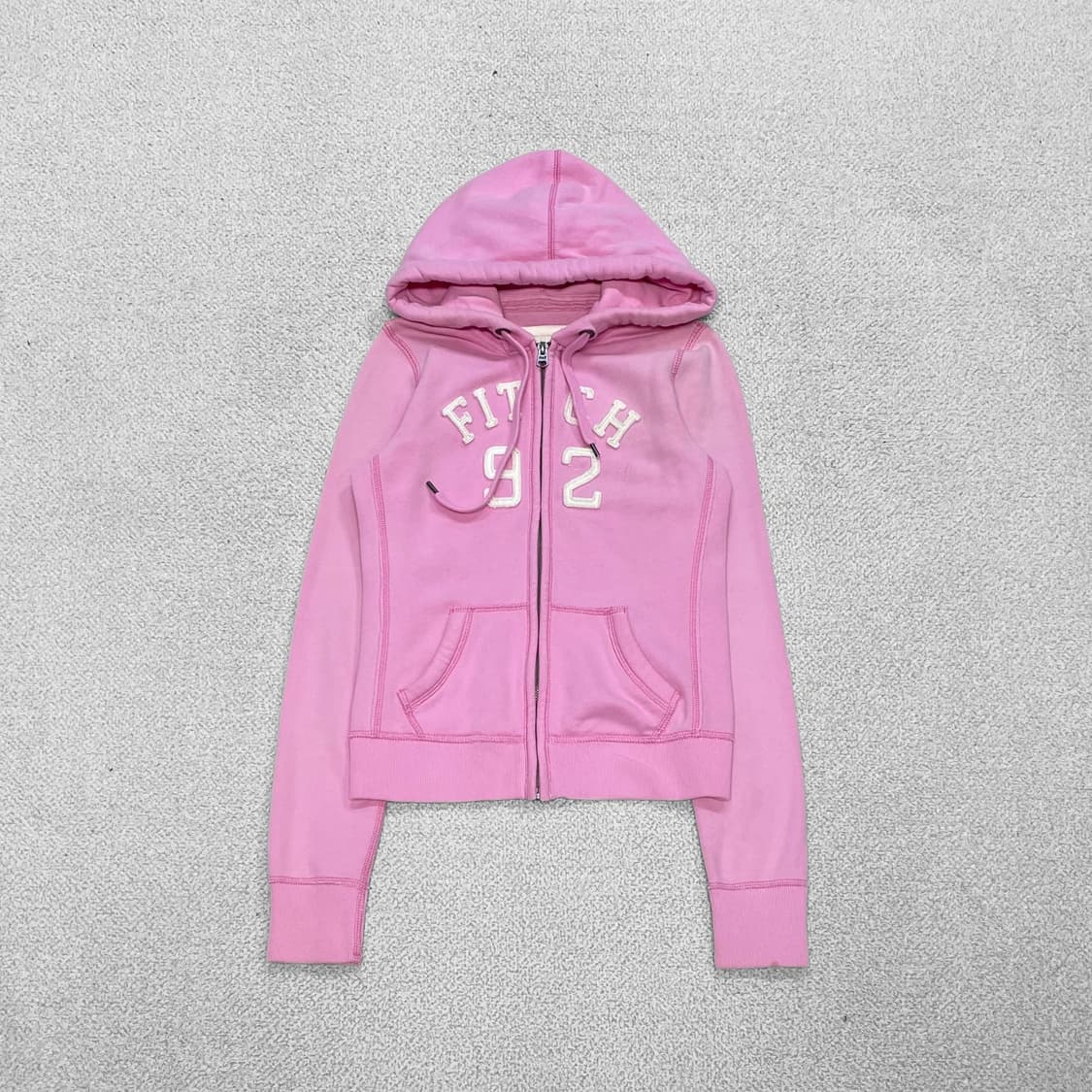 아베크롬비 피치 로고 후드집업 연핑크 상품이미지2
