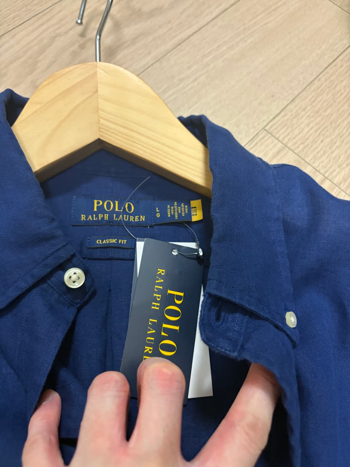 폴로 린넨셔츠 네이비블루 L 상품이미지4