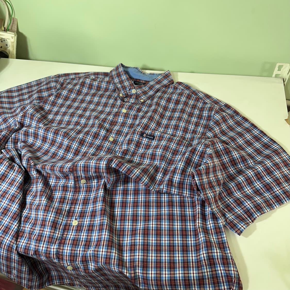 XXL 챕스 랄프로렌 오버핏 원포켓 체크 코튼 반팔셔츠 상품이미지2