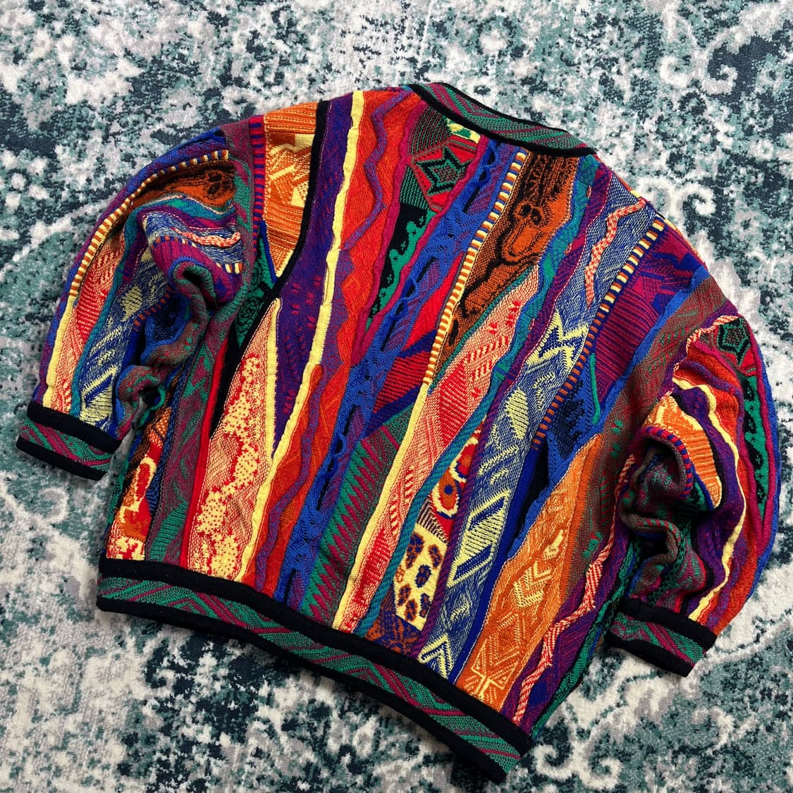 Carlo Alberto Gold 멀티컬러 케이블 니트 가디건(M) 상품이미지4