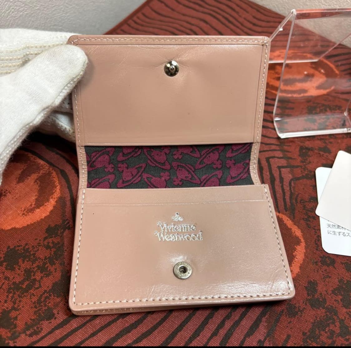 비비안웨스트우드 빈티지  water orb 카드지갑 핑크베이지 상품이미지7