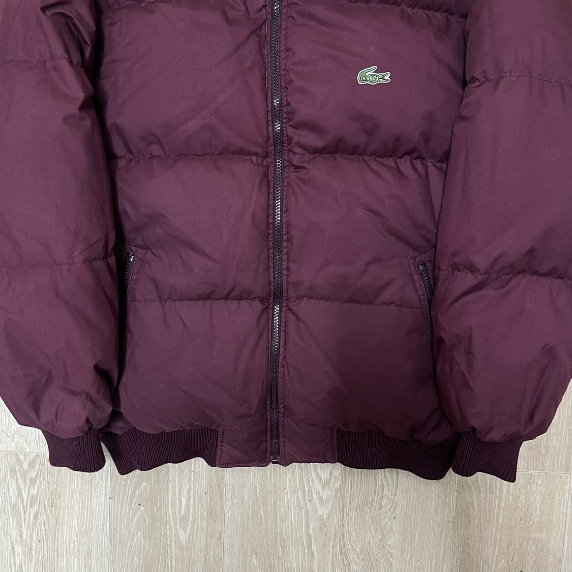 라코스테 덕다운 리버시블 체크 배색 패딩 점퍼 [버건디] 2XL/110 상품이미지3