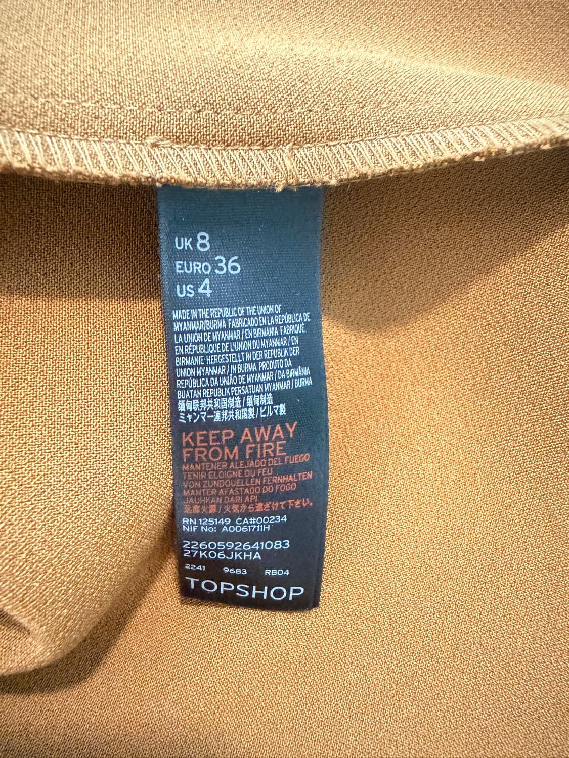 탑샵 TOPSHOP 빈티지 카멜 브라운 H라인 미디스커트 상품이미지6
