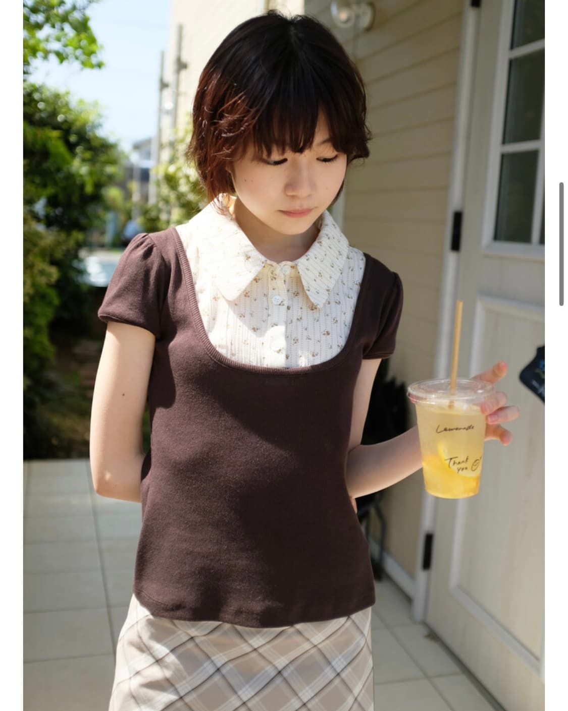 인앤양인하모니 믹스니트탑 Mix knit top, brown 상품이미지1