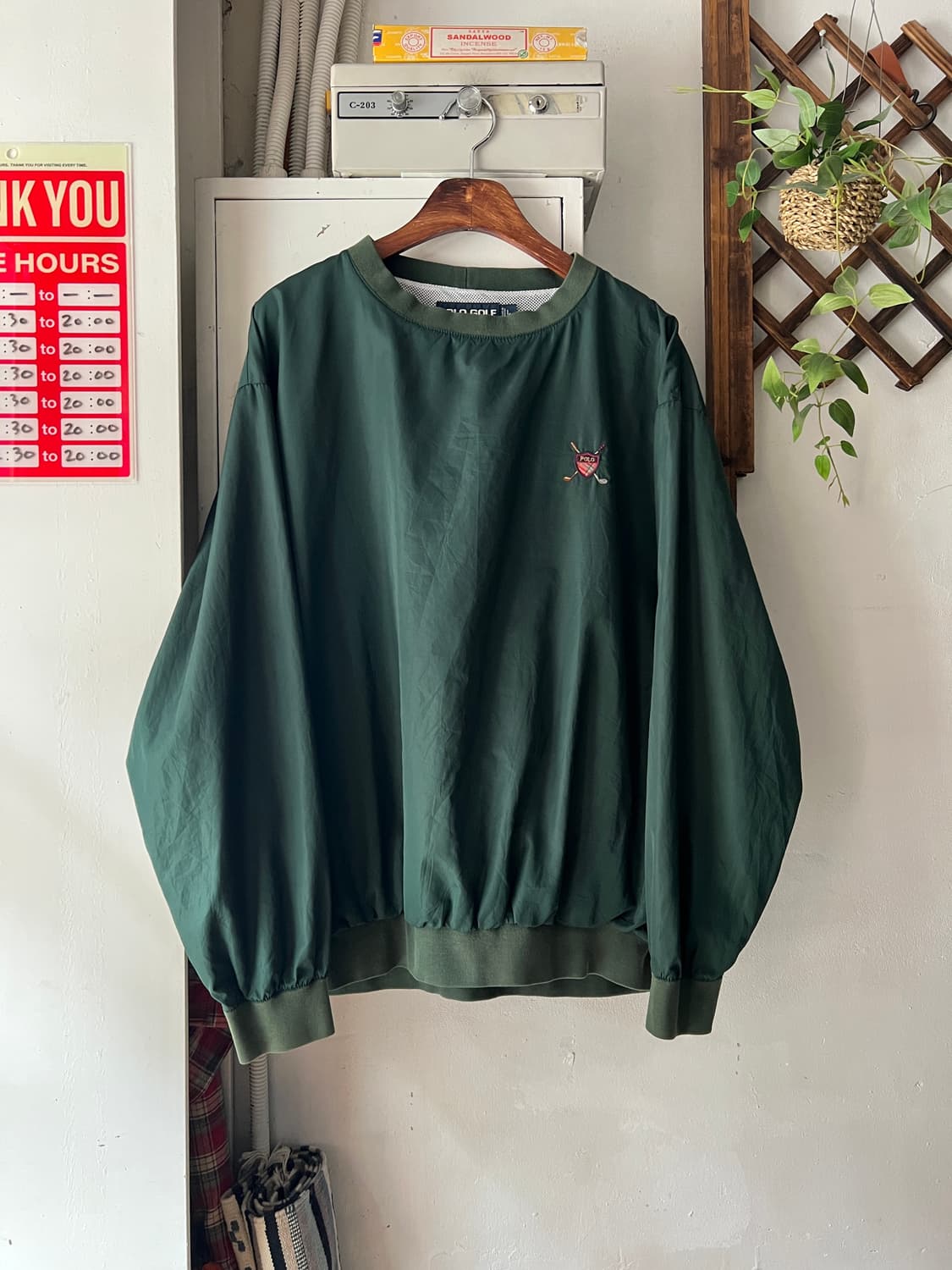 [L]90's 폴로 랄프로렌 골프 빈티지그린 나일론 웜업 상품이미지1