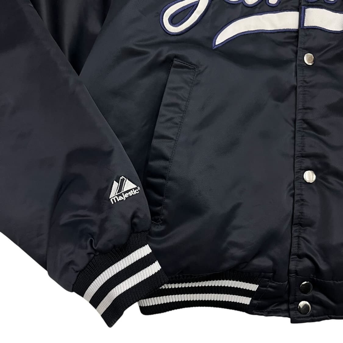 90's 마제스틱 네이비 양키즈 바시티 자켓 S 상품이미지7