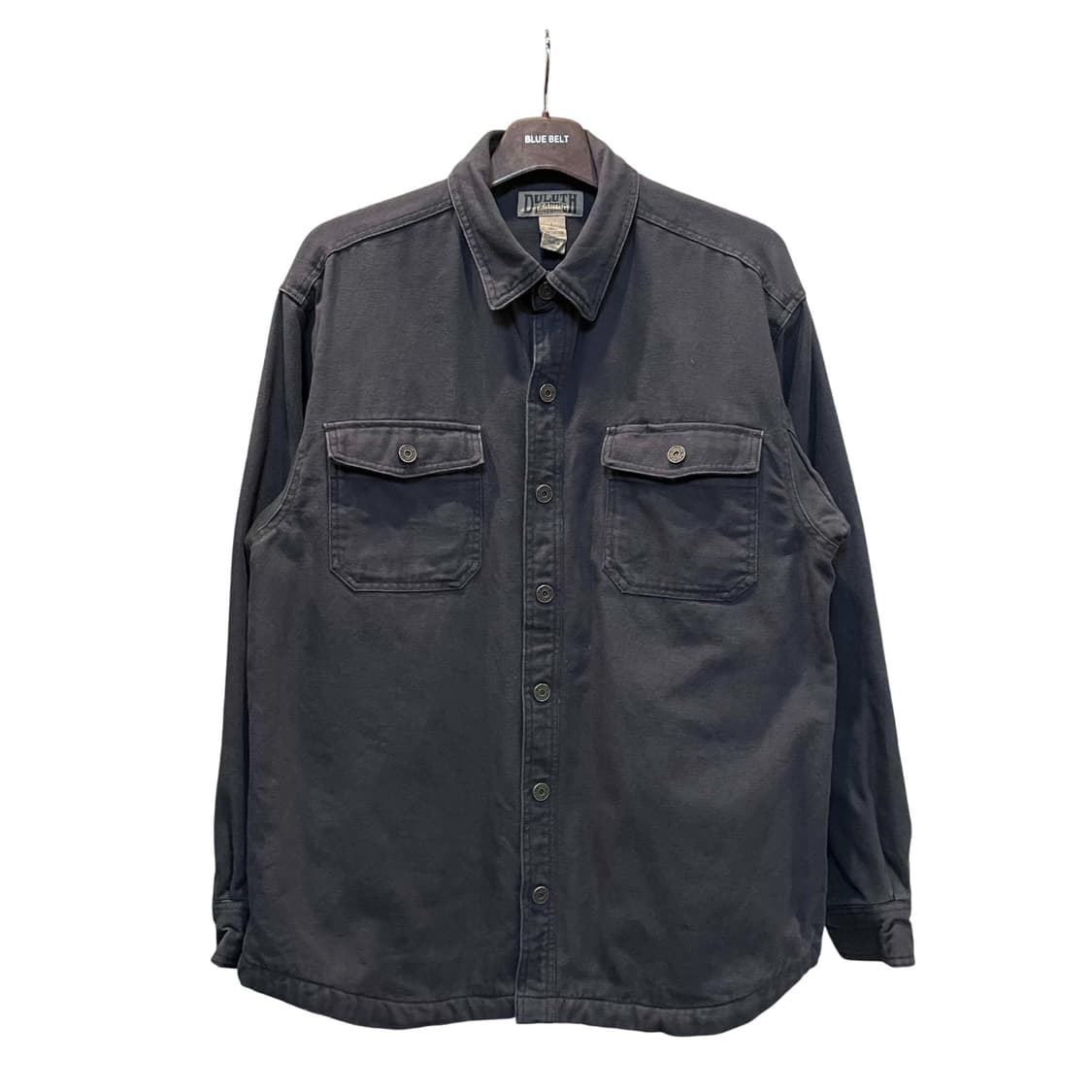 워크 셔츠 자켓 기모안감 투포켓 스냅버튼 디테일 그레이 상품이미지1