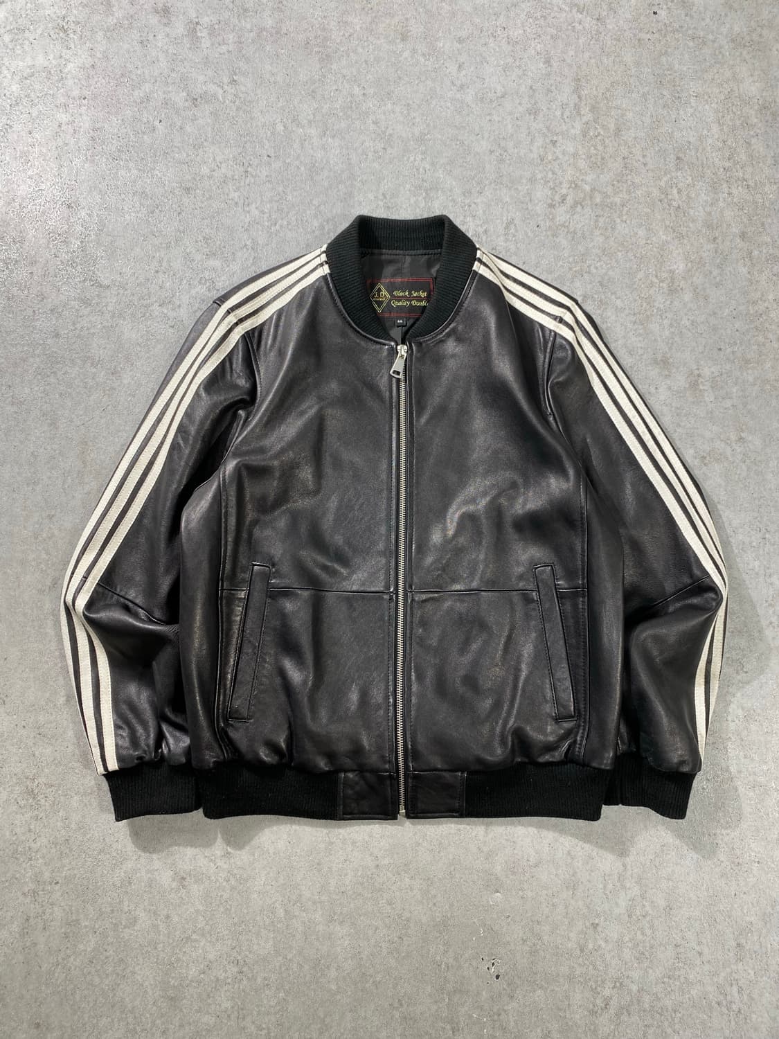 [M] Vintage 빈티지 3스트라이프 램스킨 레더자켓 상품이미지3