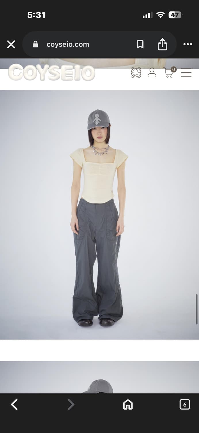 코이세이오 펀칭 셔링 탑 크림 상품이미지4