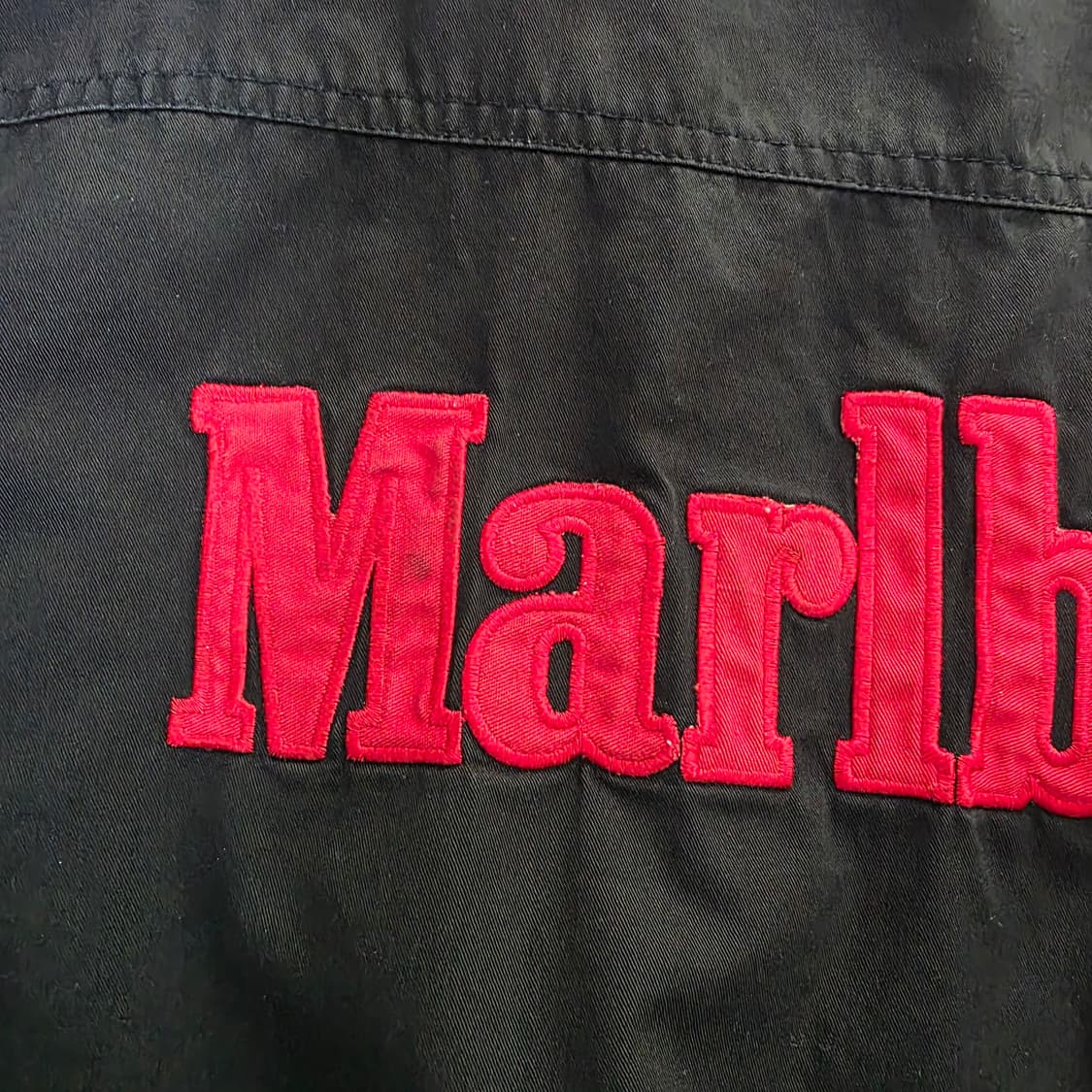 [XL] 90s 빈티지 말보로 리버시블 봄버 자켓 블랙/레드 스테인 상품이미지2