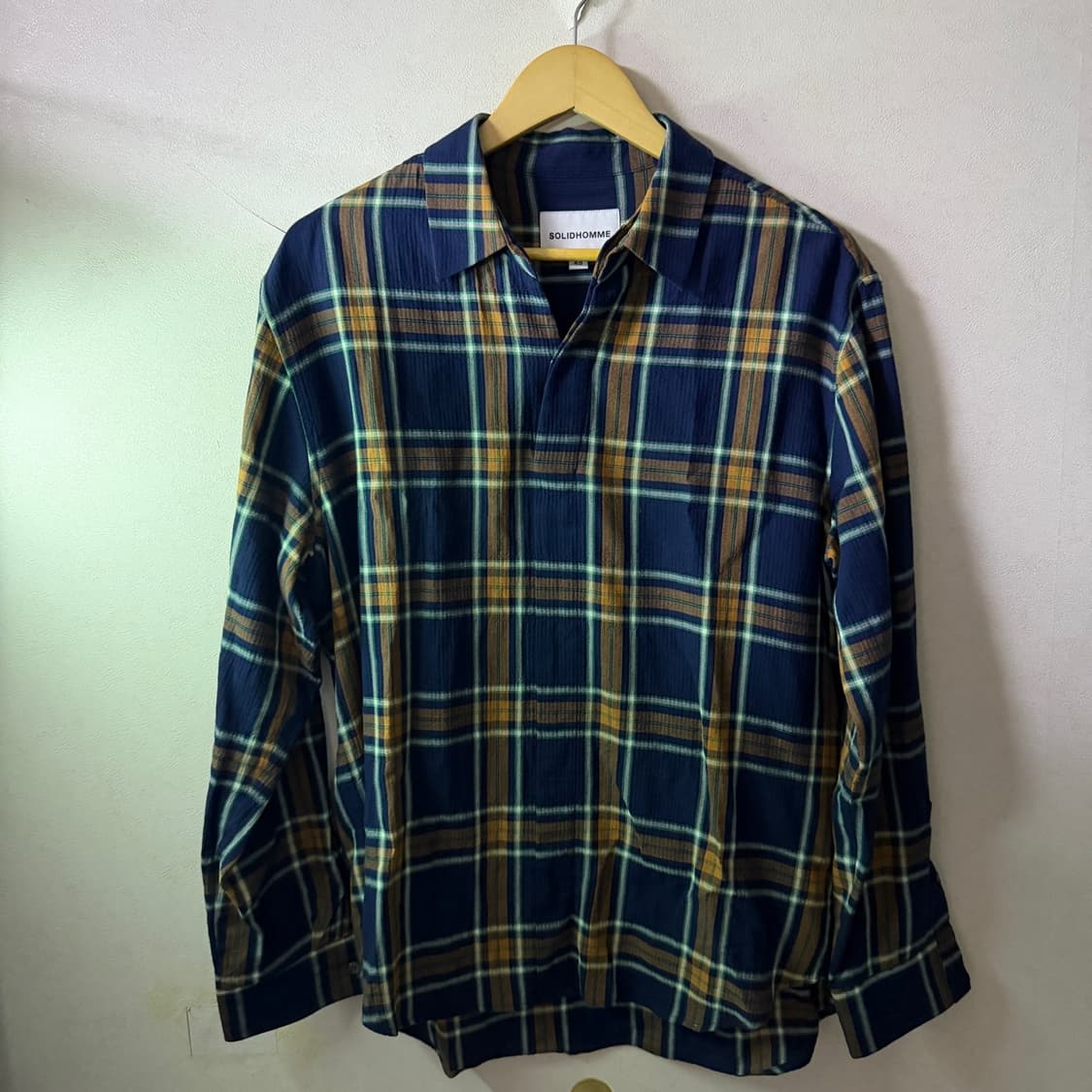 솔리드옴므 우영미 투버튼 체크 셔츠 48 (100-슬림 105) 상품이미지2