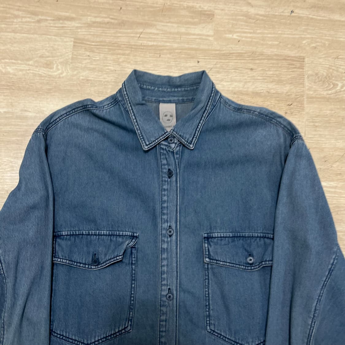 스튜디오 톰보이 여성 라운드햄 긴팔 데님셔츠 [중청] 85-92-160 상품이미지2