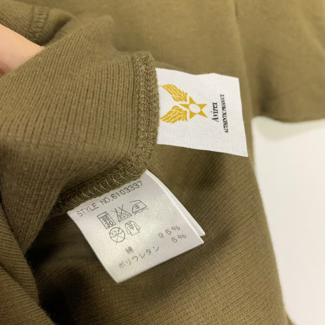 아비렉스 U.S.AIRFORCE 반팔 티셔츠 XS 카키 상품이미지5