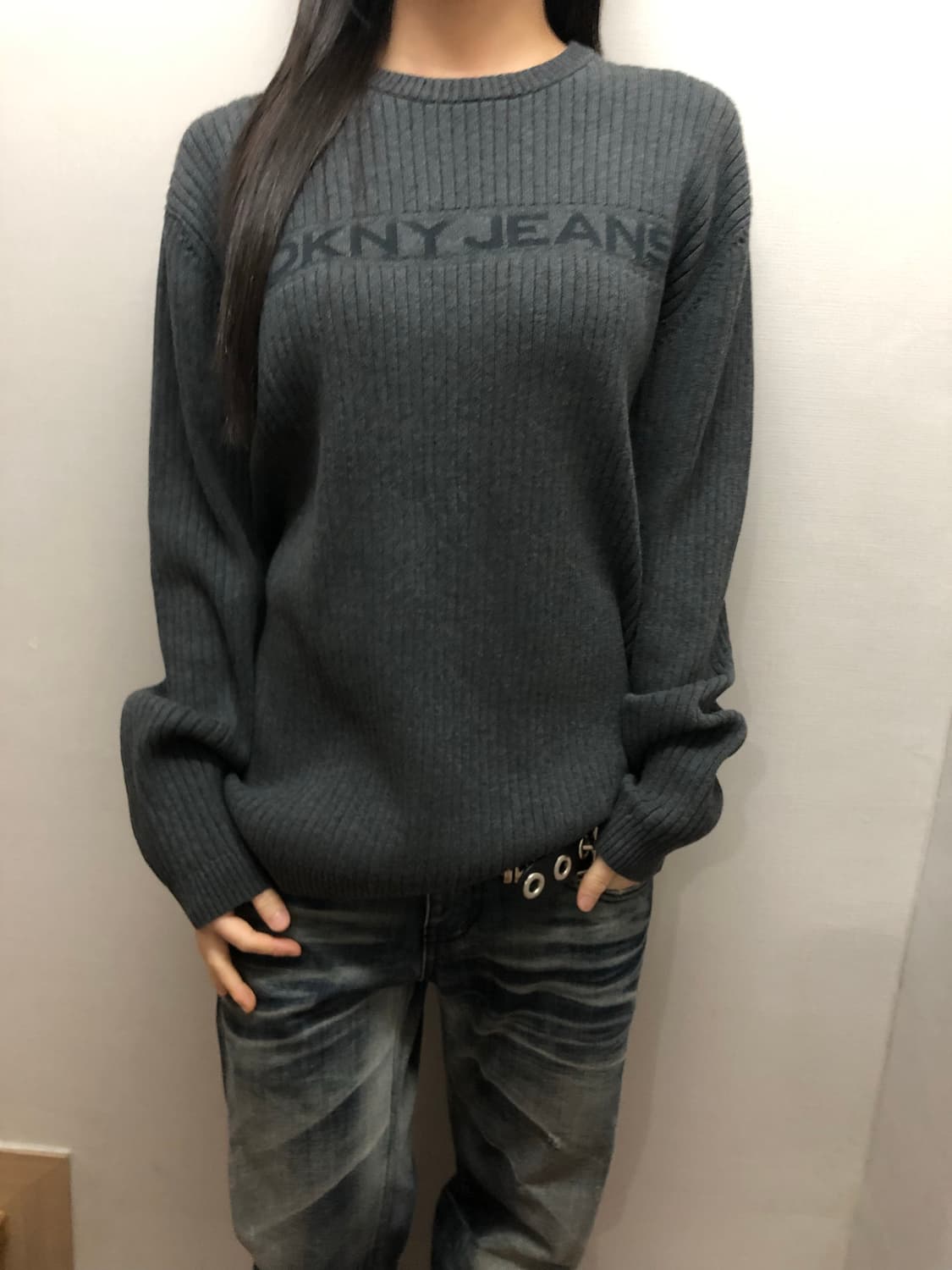 빈티지 DKNY 그레이 니트 상품이미지5
