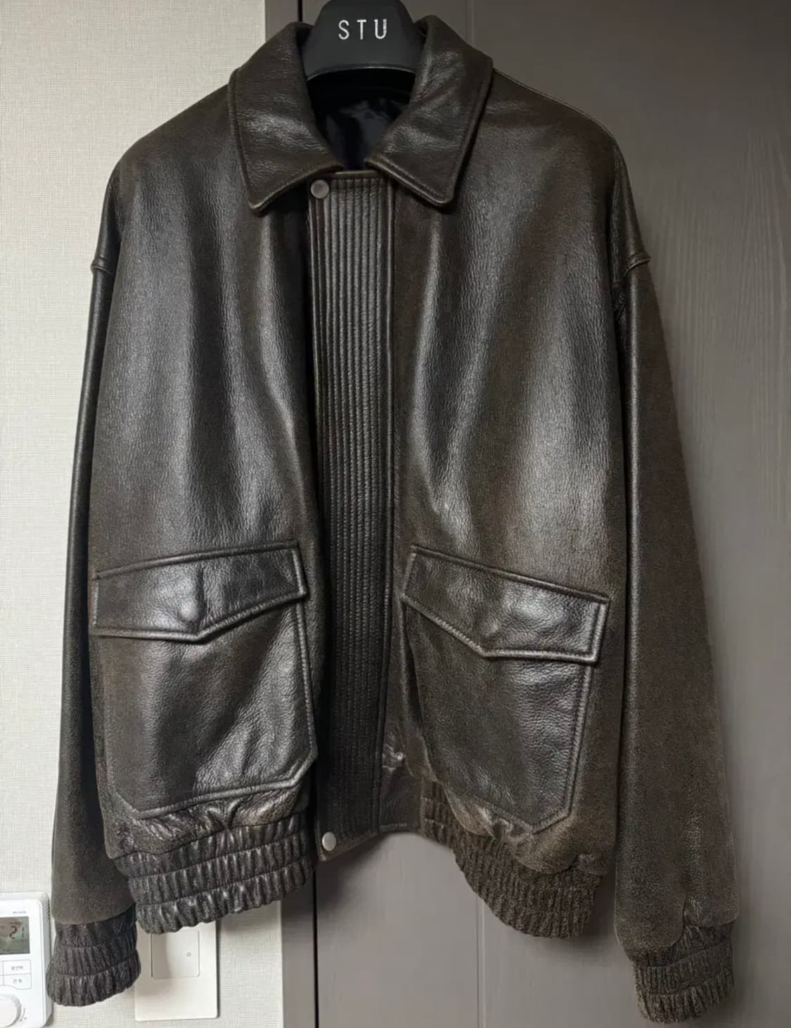 STU 오버핏 레더 자켓 M 상품이미지1