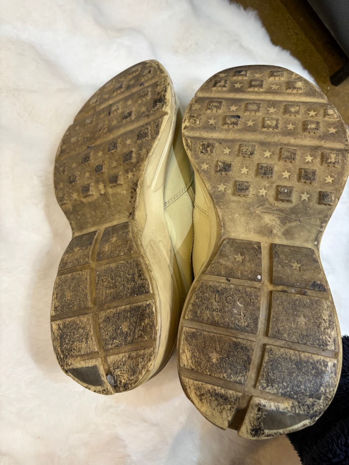 구찌 아이보리 레더 운동화 상품이미지6