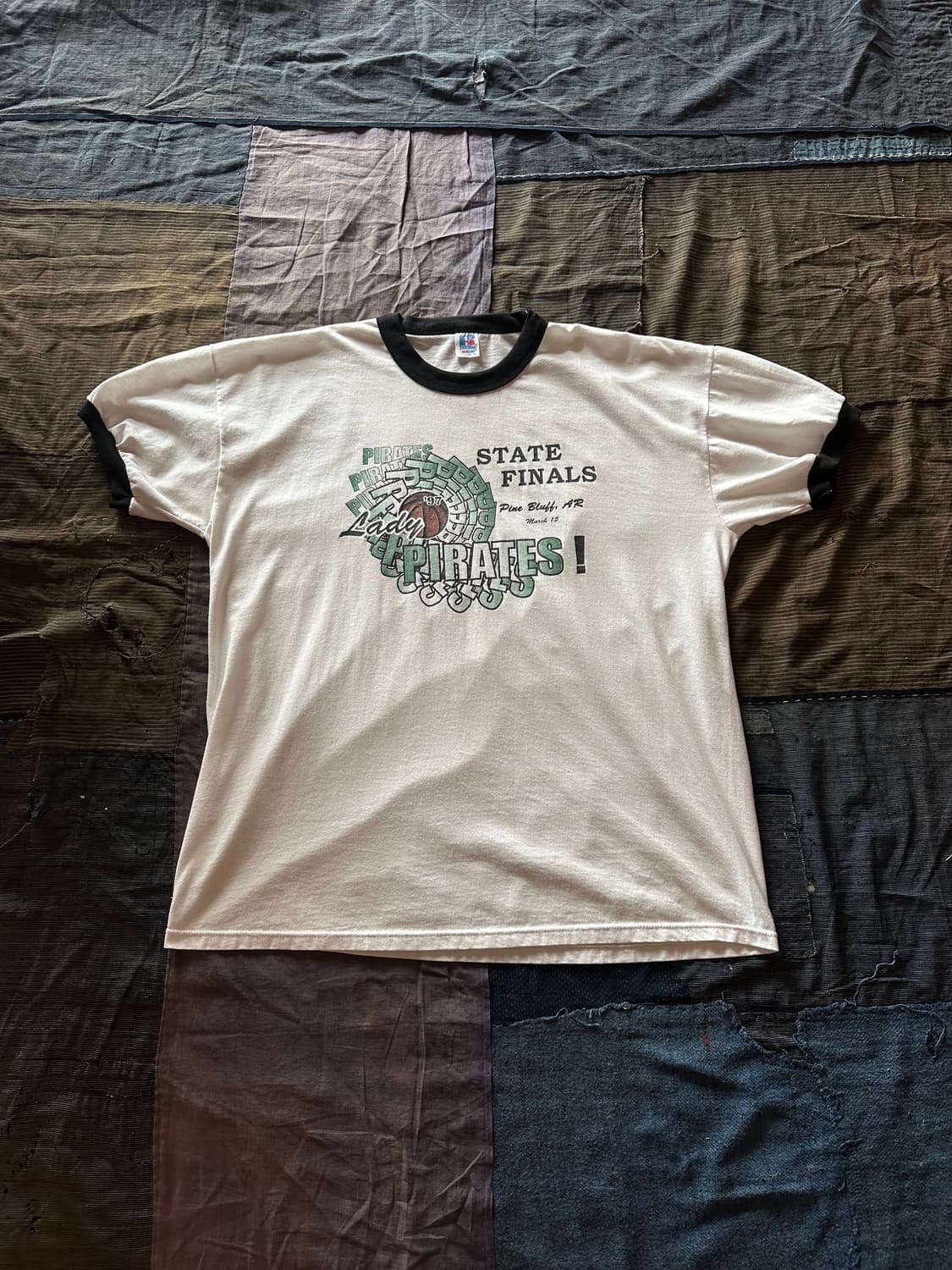 90s USA Russell Vintage Ringer T Shirt 상품이미지1