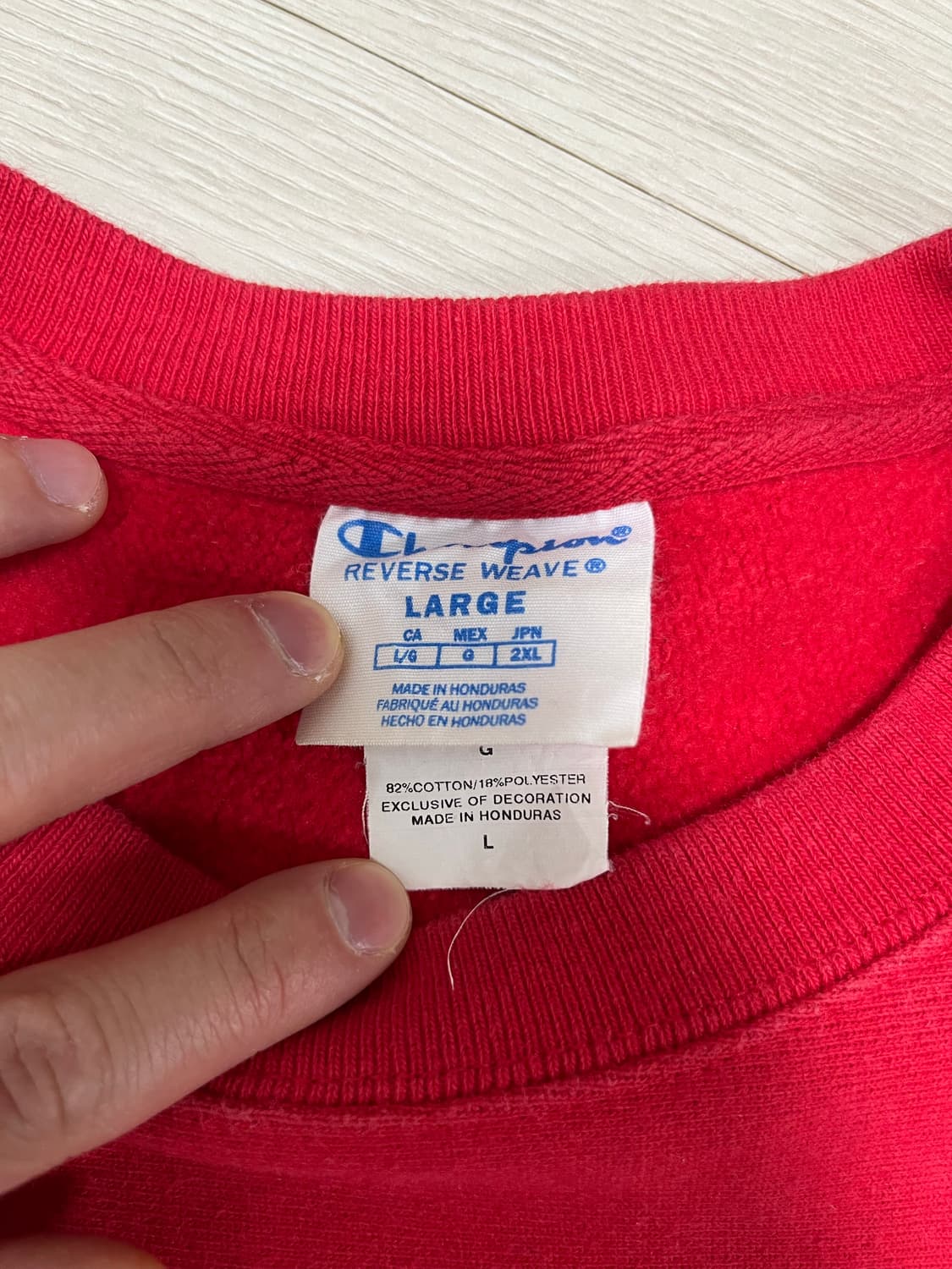 챔피온 레드 맨투맨 상품이미지3