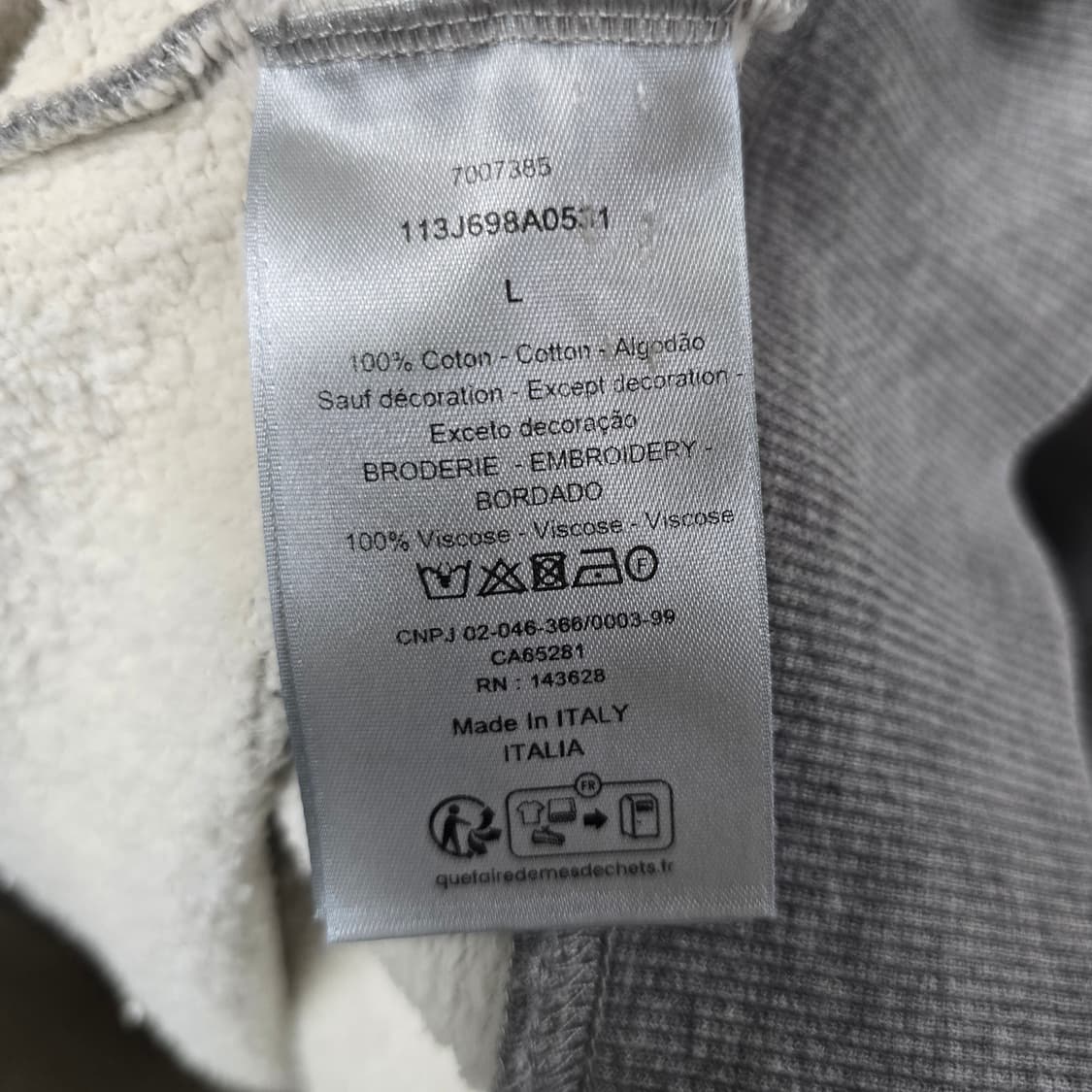 디올 CD 아이콘 로고 후드 티셔츠 L사이즈 100 판매 상품이미지2