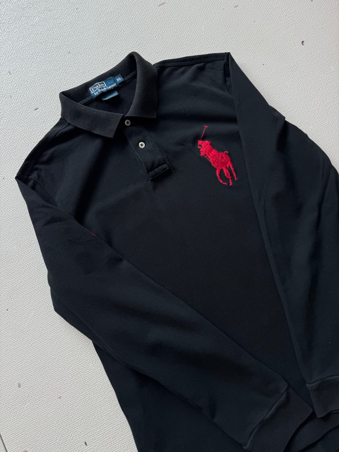 폴로 랄프로렌 빅포니 블랙/레드  PK 카라 긴팔티  상품이미지2