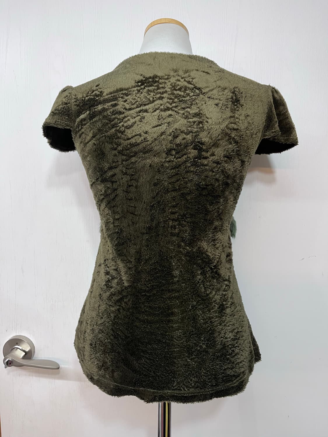 일본 빈티지 퍼 반팔  상품이미지5