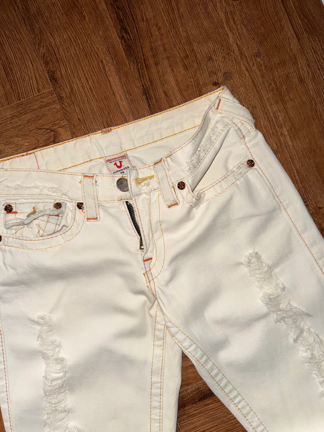 트루릴리젼 usa 부츠컷 화이트 데님팬츠 상품이미지4