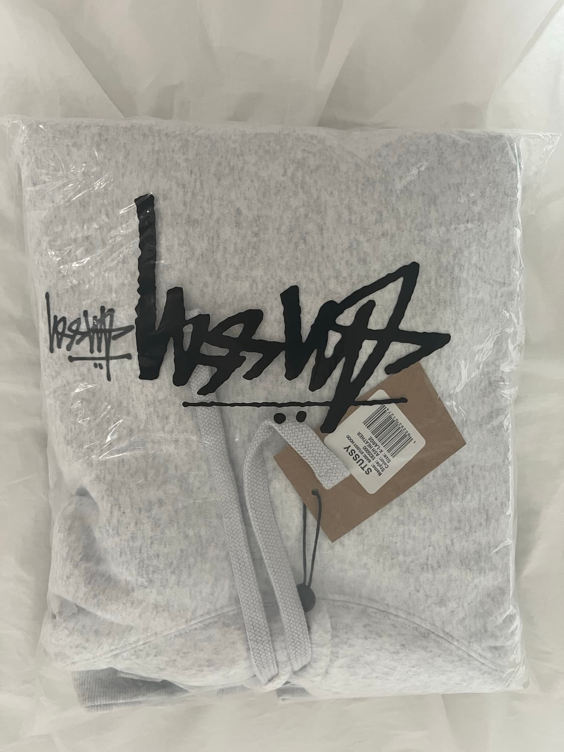 스투시 기모 후드티 애쉬 그레이 XL 상품이미지6