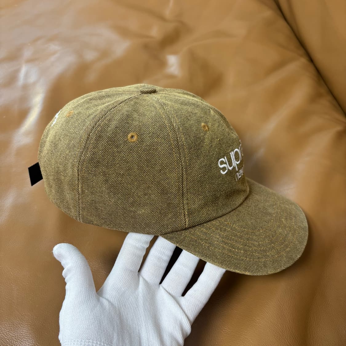 슈프림 6패널 볼캡 모자 스톤 워시드 탄 상품이미지3