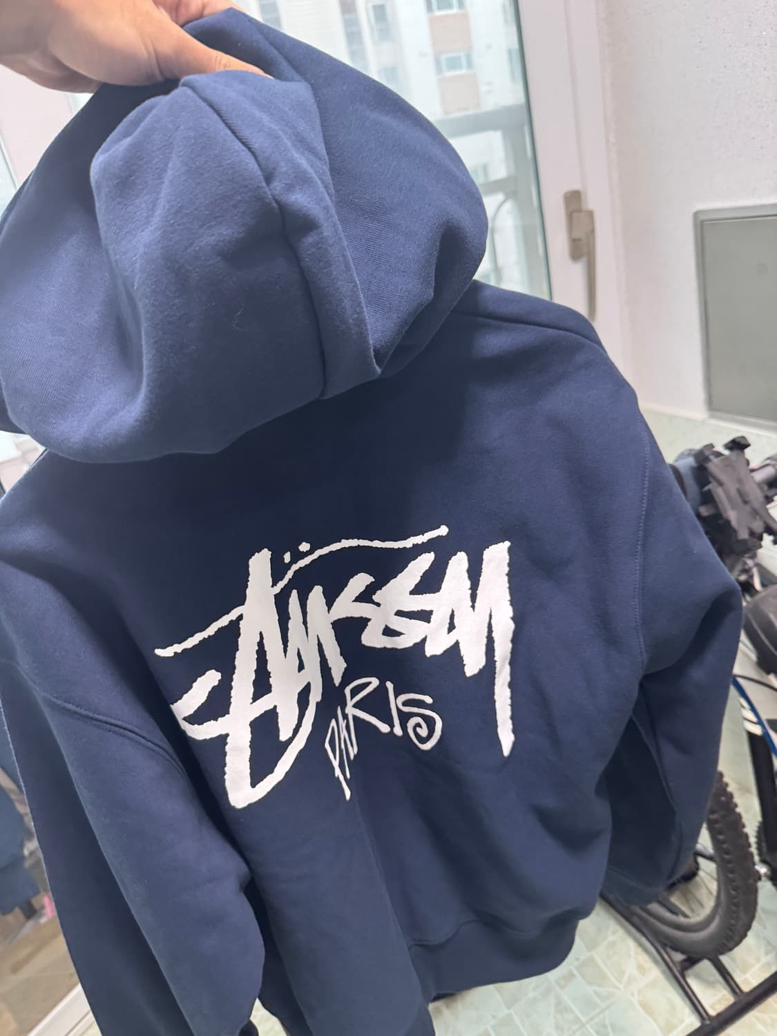 스투시 파리 후드집업 네이비 새상품 미디움 M 상품이미지1