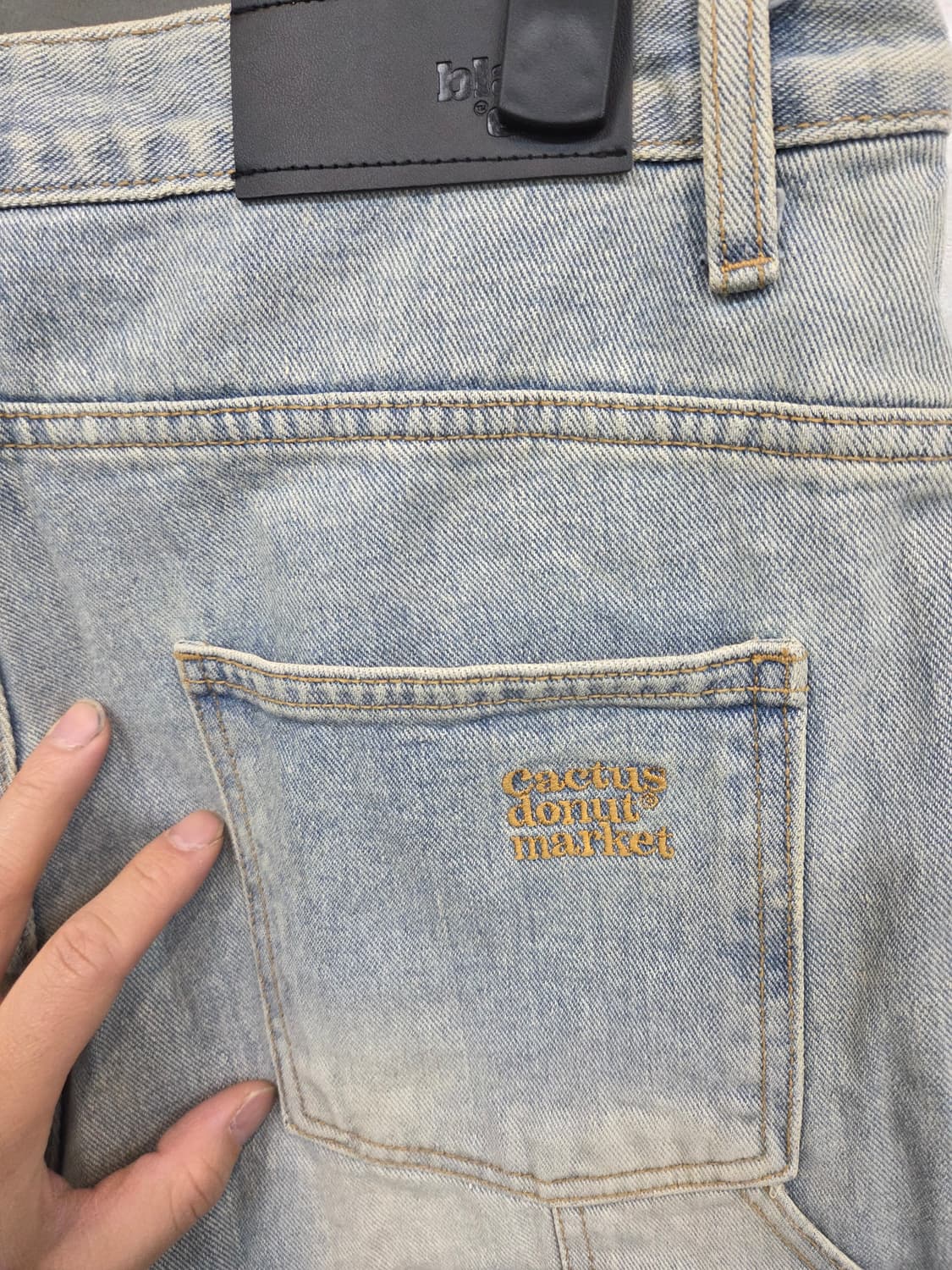 캑터스도넛마켓 더블니 데미지 데님반바지 L 대략 32 상품이미지3