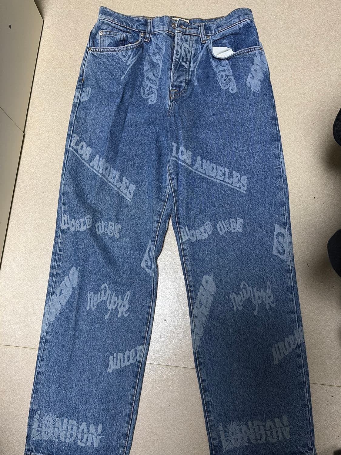 스투시 월드와이드 빅 올 진 스톤워시 28 상품이미지1