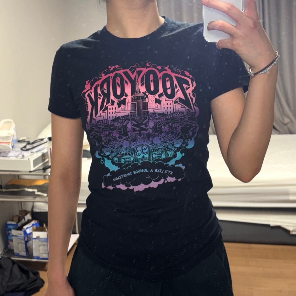 쥬욕 프린팅 슬림 반팔티 상품이미지3