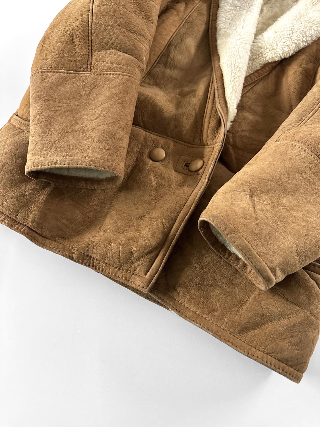 80~90s 빈티지 램스킨 시어링 무스탕 자켓 상품이미지6