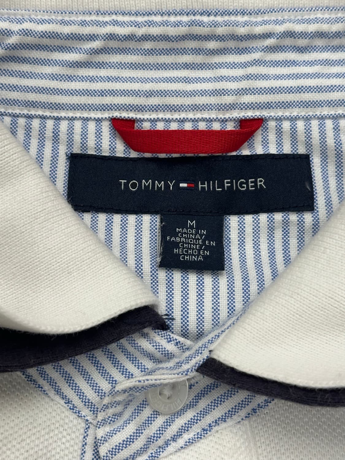 M)타미힐피거 빈티지 로고 완장 카라 반팔 상품이미지5