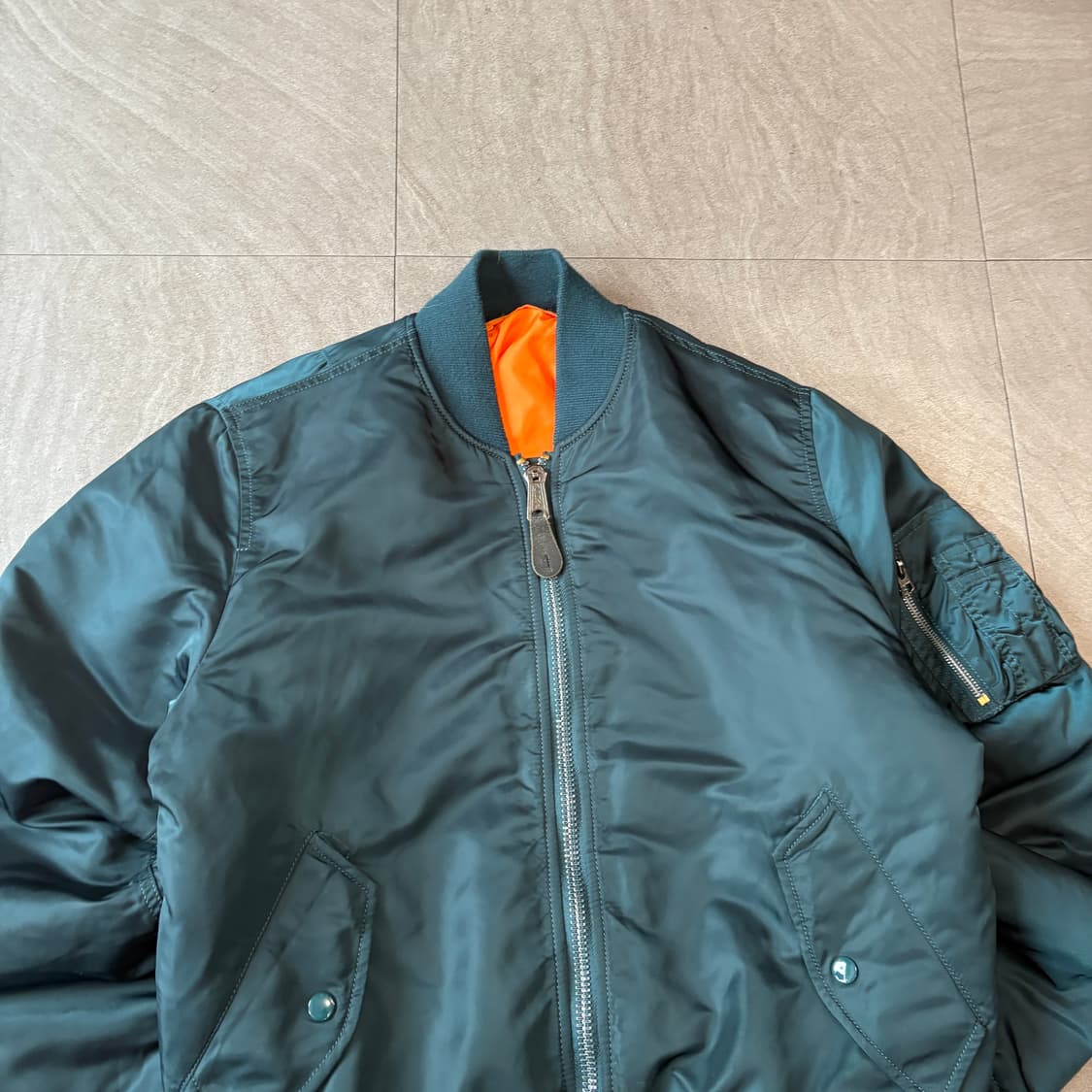 알파인더스트리 정품 청록 양면 ma-1 자켓 상품이미지3
