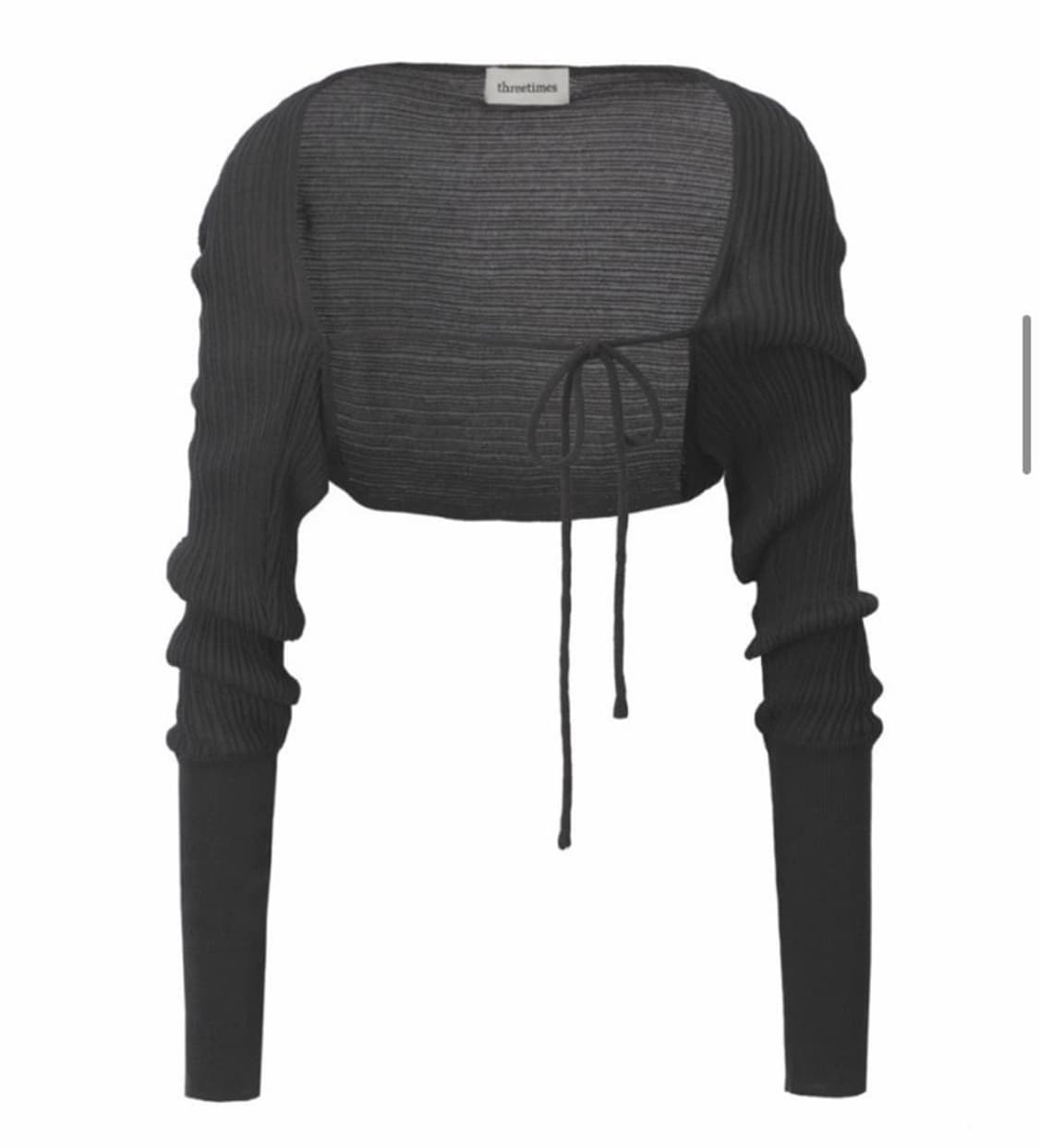 (새상품) 쓰리타임즈 릿볼레로 가디건 차콜 상품이미지1
